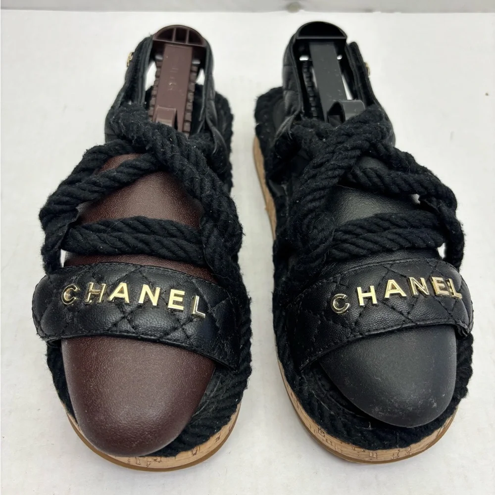 Chanel Quilted sandals SZ 38 - Picture 2 of 7